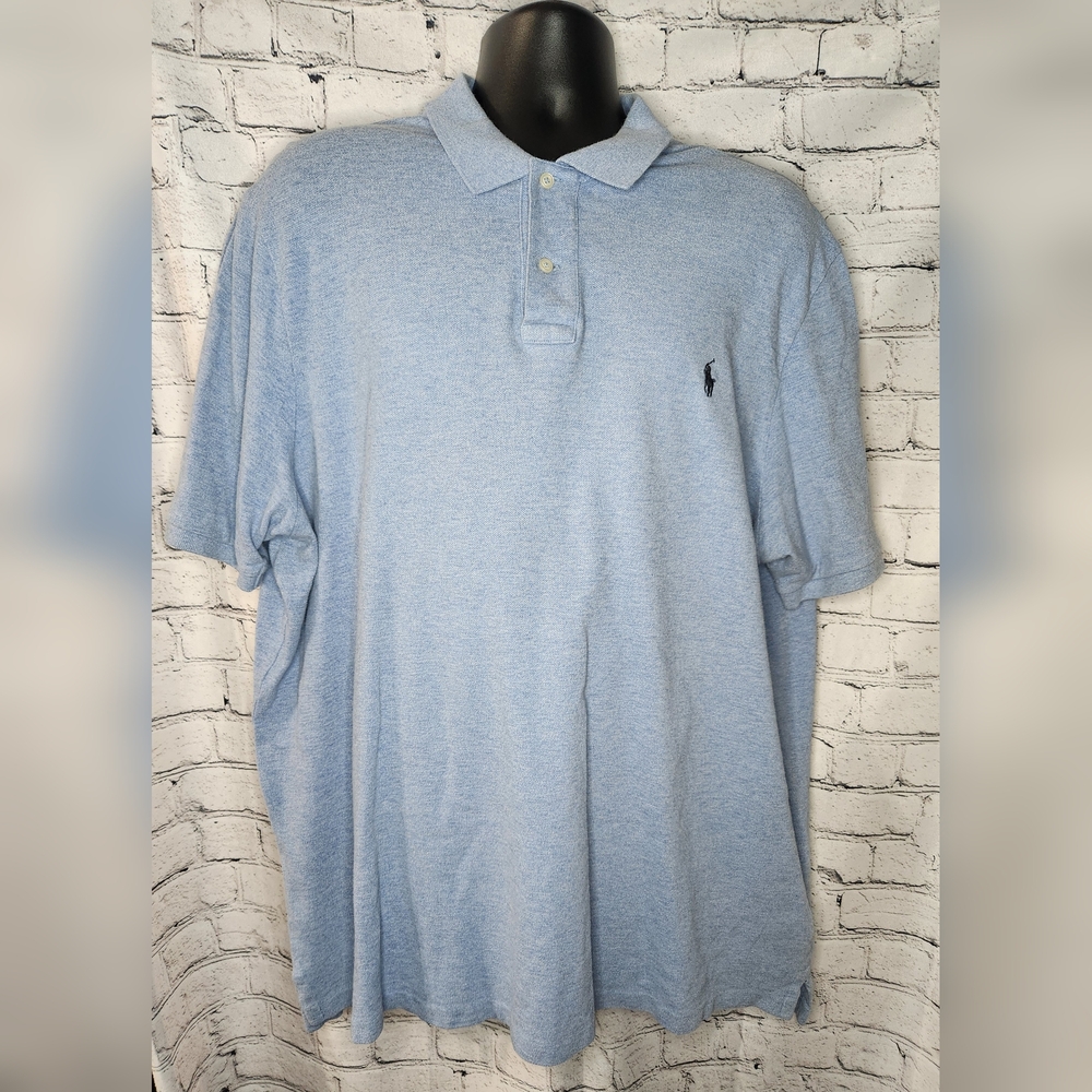 Polo Ralph Lauren Big & Tall Blue Short Sleeve Polo Shirt Size‎ XXL